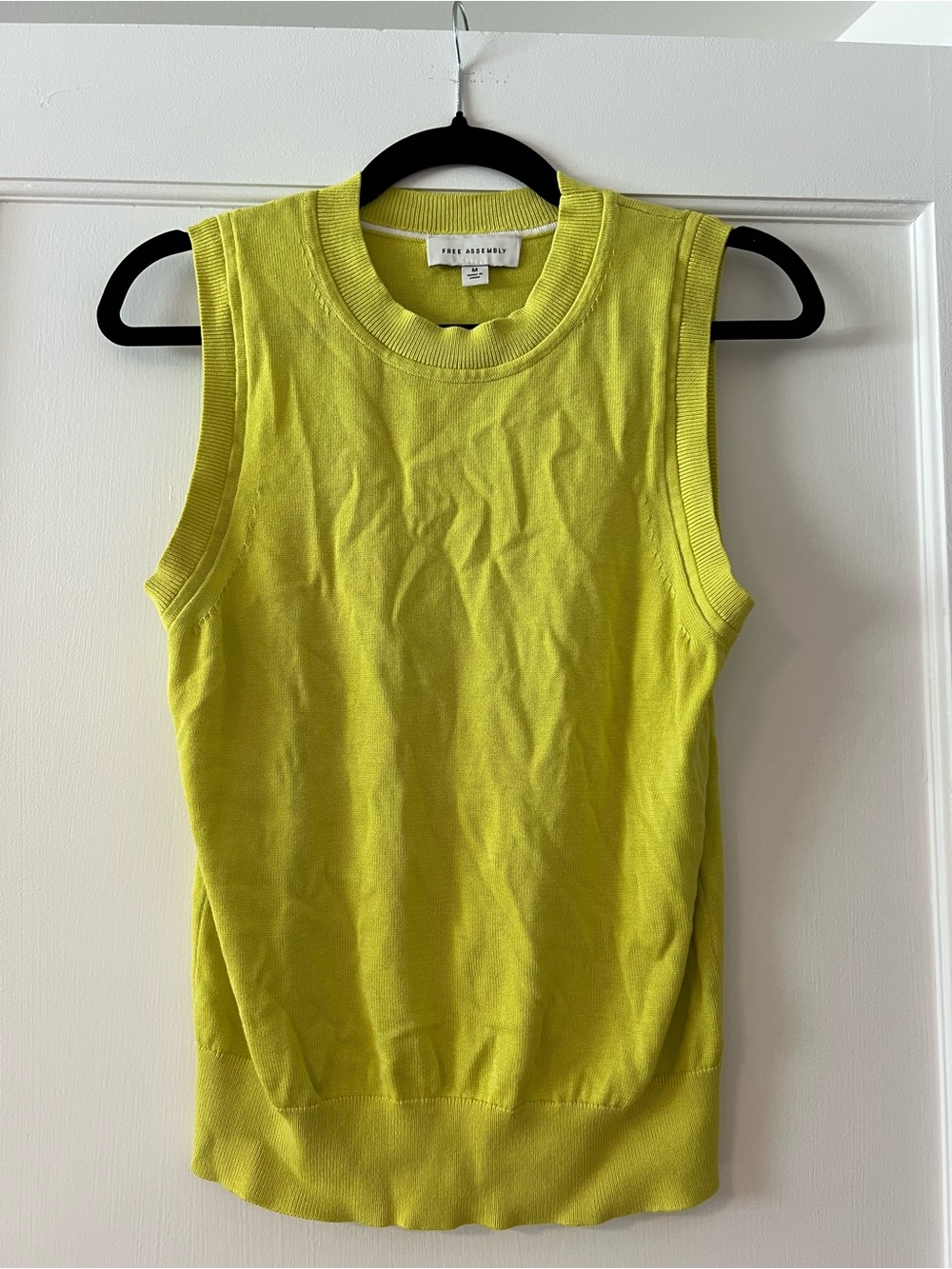 Sleeveless Knit Tank in Neon Lime by Free Assembly Size M